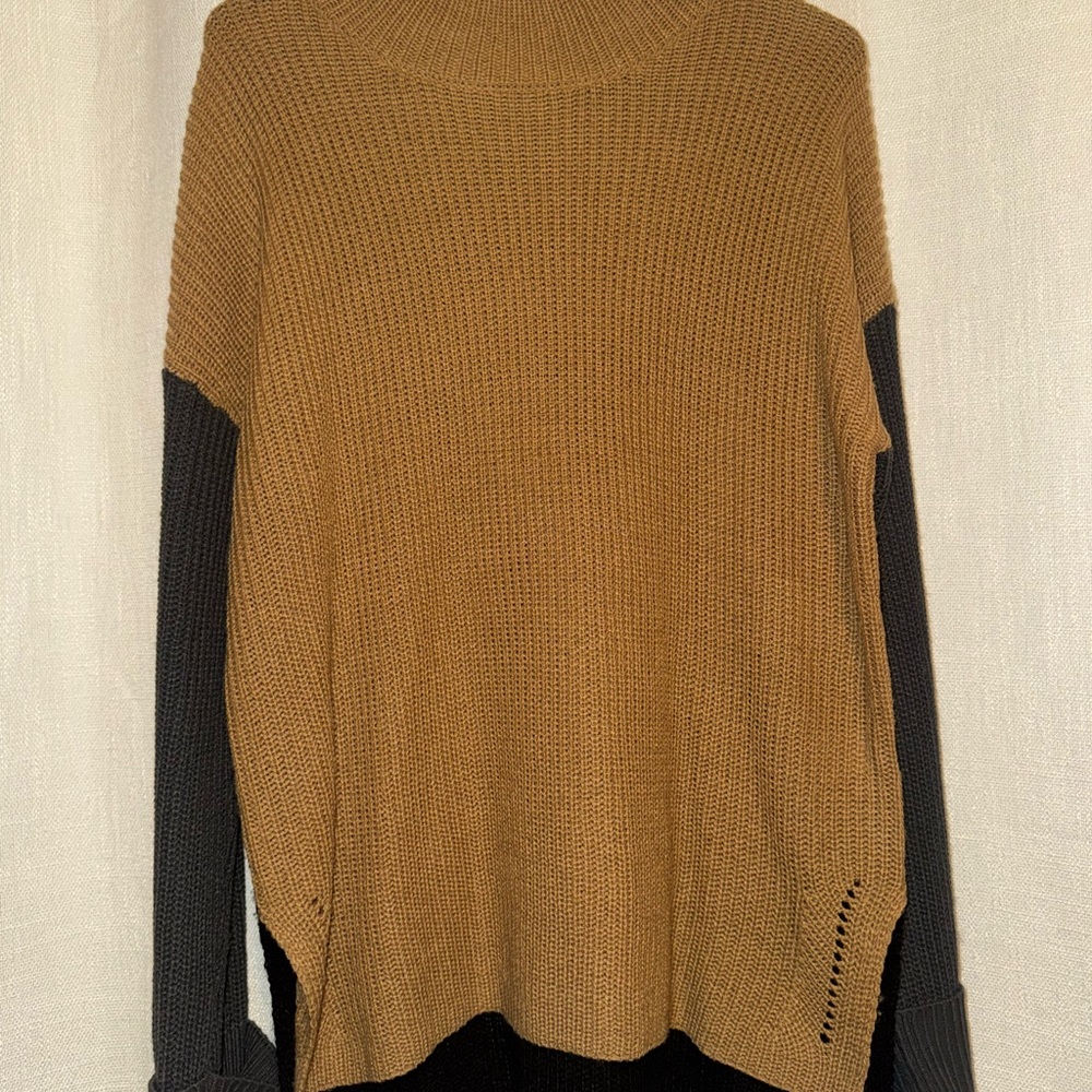 Colorblock Mock Neck Sweater